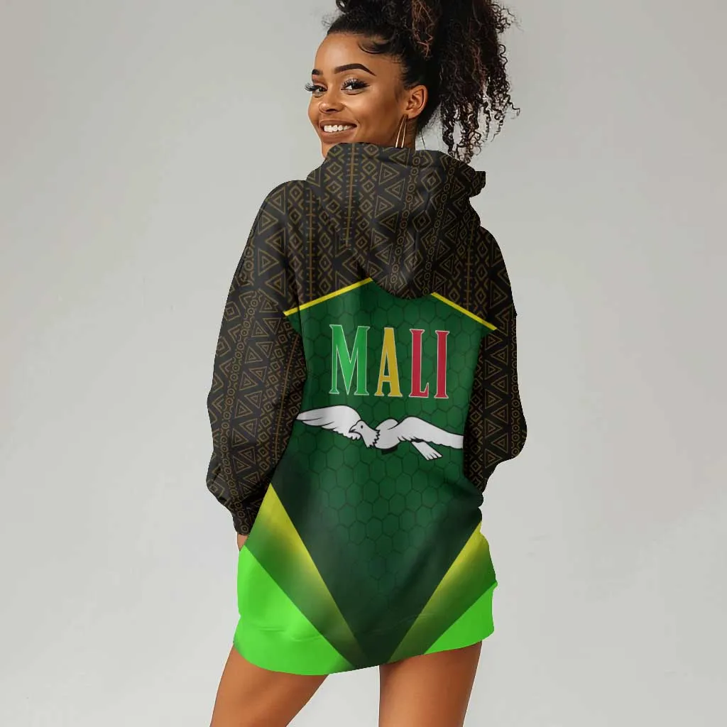 Mali Map Hoodie Dress Vulture in Gliding Flight - African Patterns Design TS04