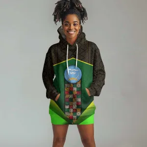 Mali Map Hoodie Dress Vulture in Gliding Flight - African Patterns Design TS04