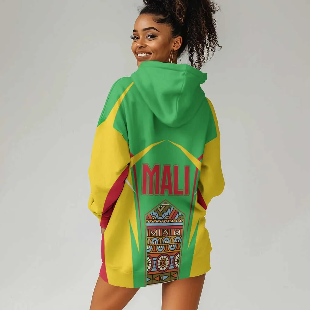 Mali Vulture Eagles Hoodie Dress African Pattern Flag Color TS04