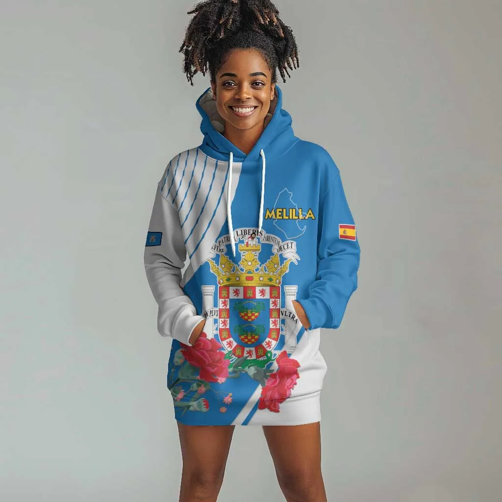 Melilla Spain Hoodie Dress Coat Of Arms With Map LT15