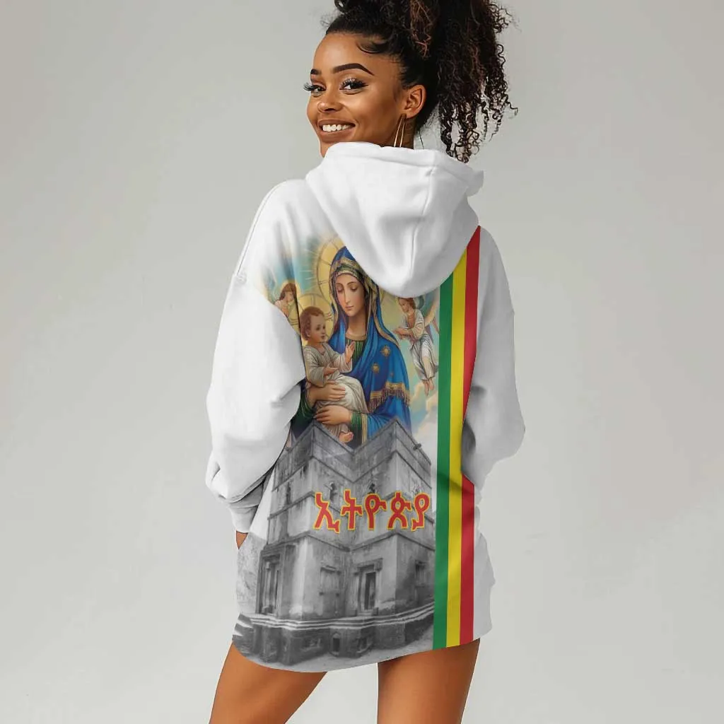 Melkam Gena Ethiopia Hoodie Dress Saint Mary Lalibela Churches LT15