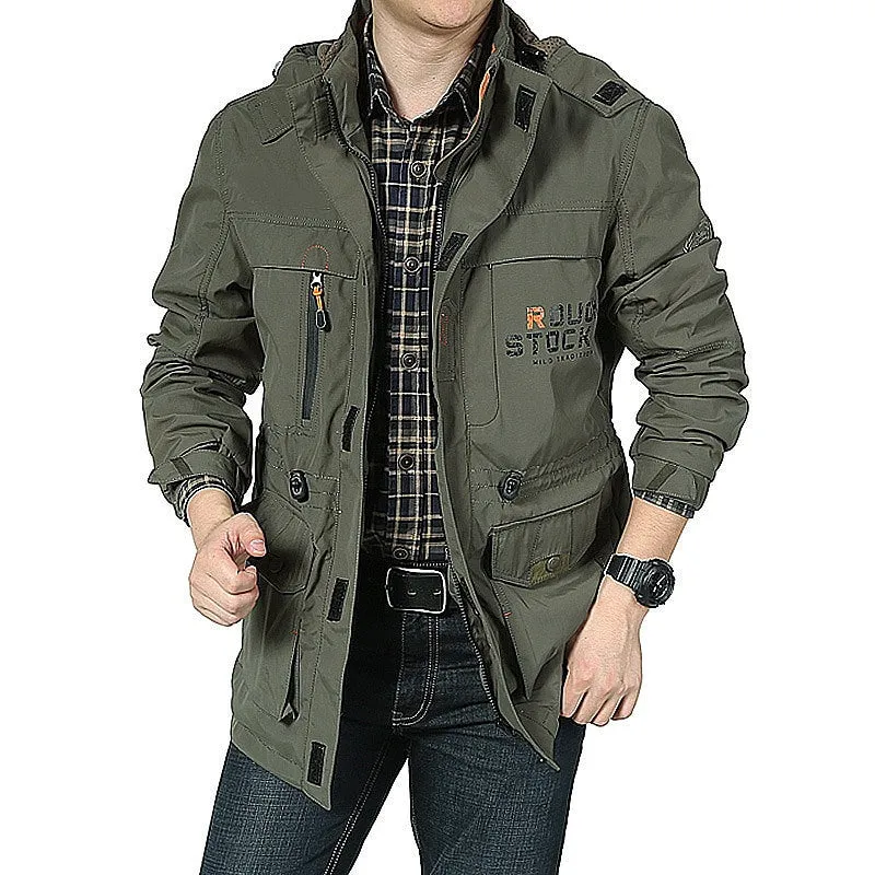 Men Jackets Casual Outwear Hiking Windbreaker Hooded Coats
