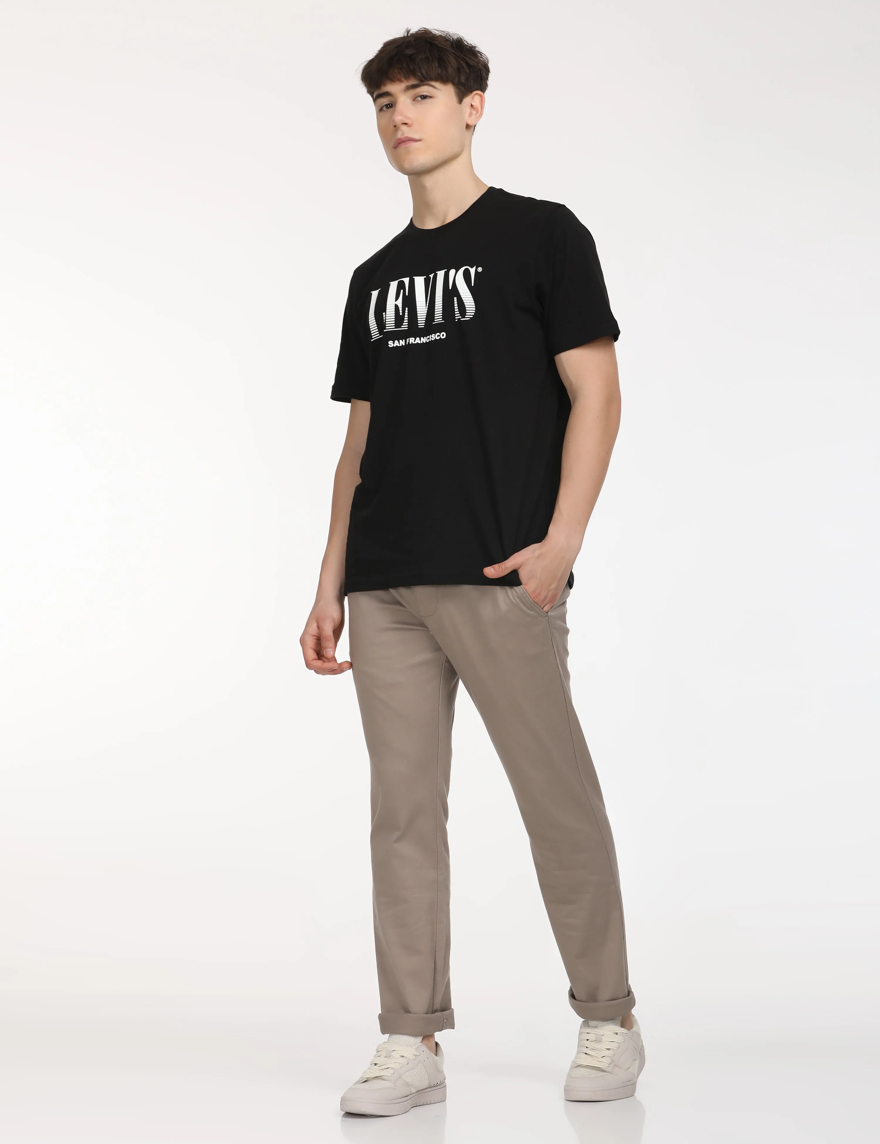 Men's Beige Slim Fit Chinos