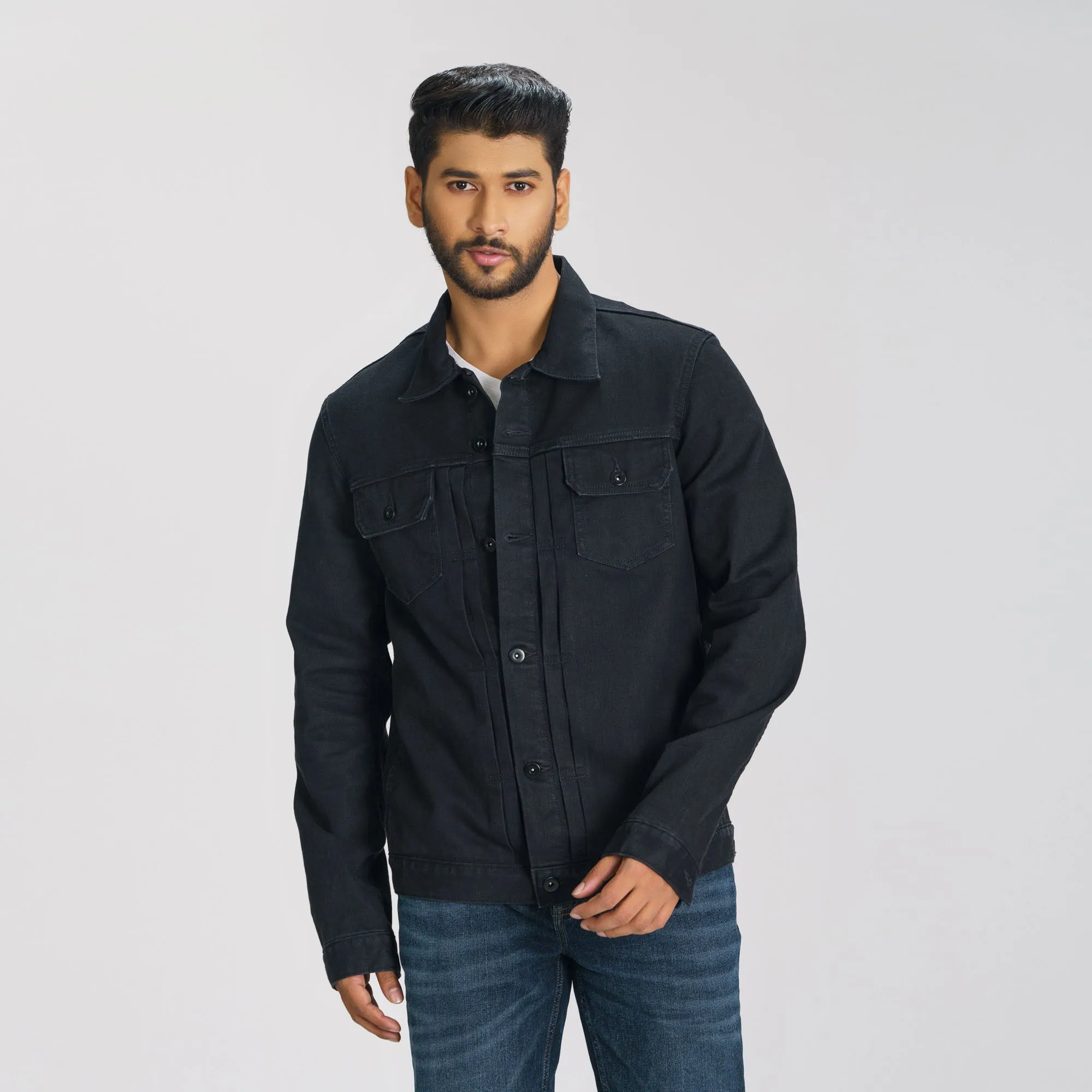 Mens Black Denim Jacket