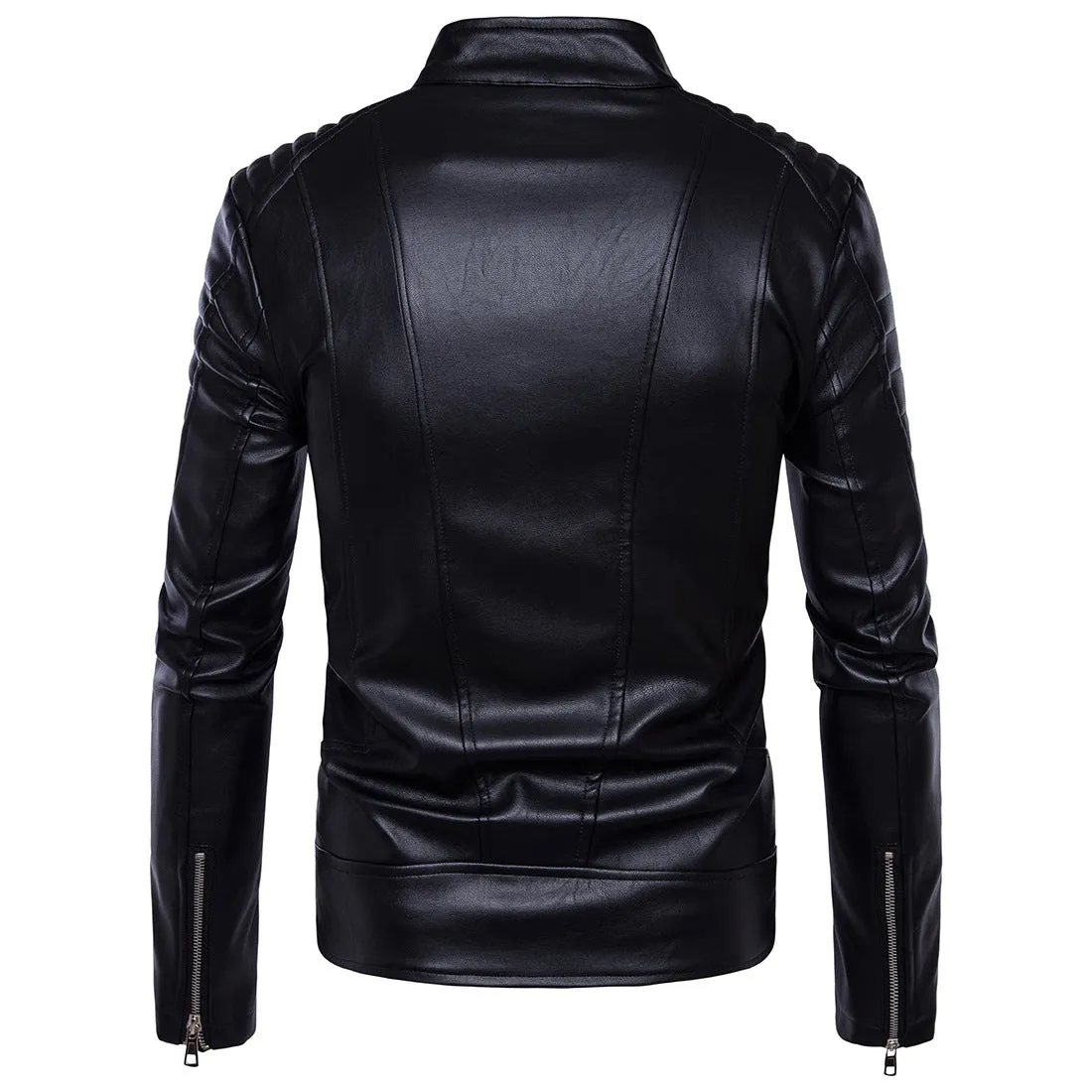 Men's Bomber Jackets Fashion Leather  Motor Jacket