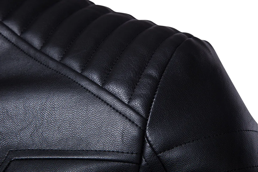 Men's Bomber Jackets Fashion Leather  Motor Jacket