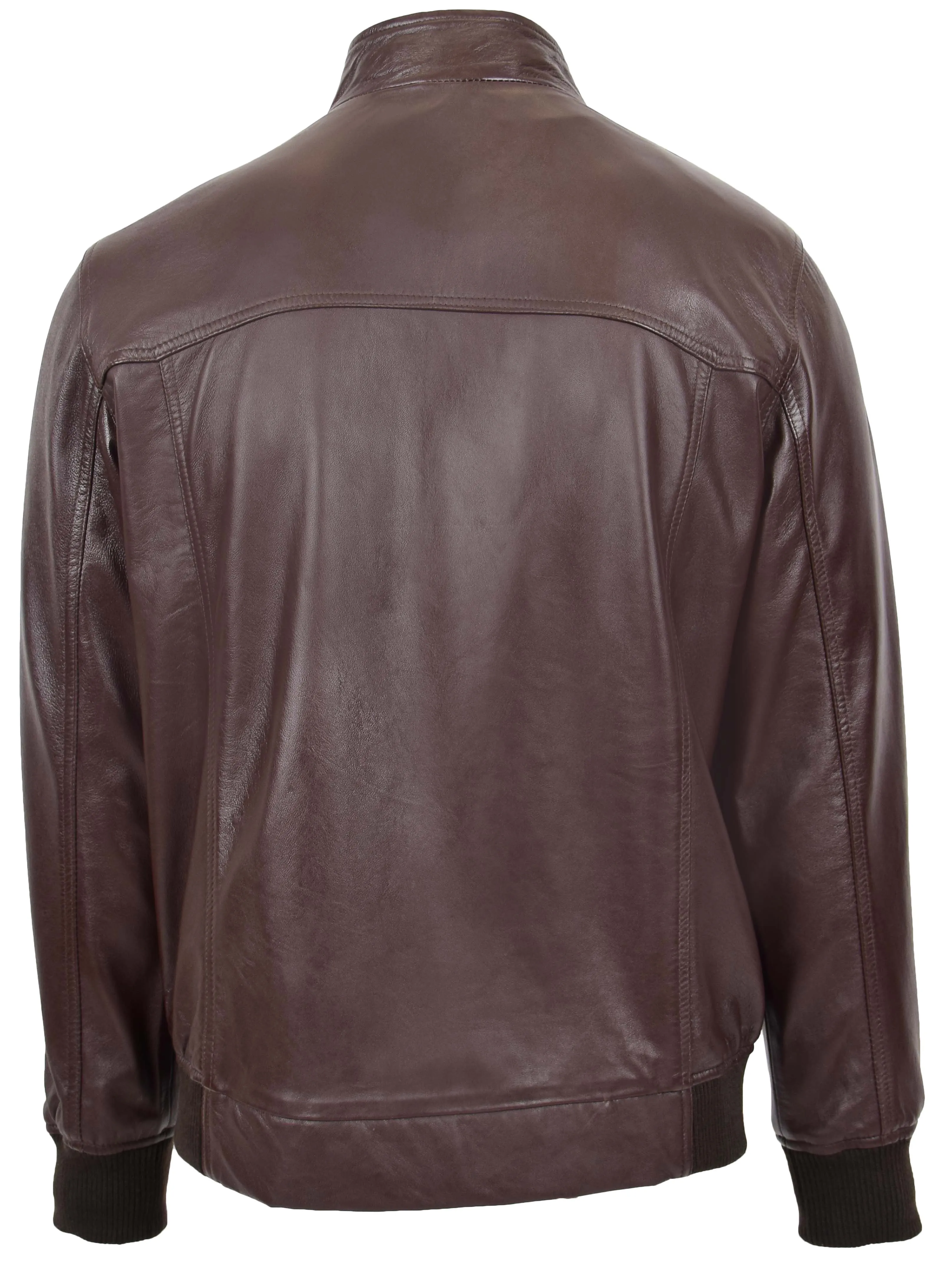 Men's Real Leather Bomber Jacket Raglan Shoulder Brown Bodine