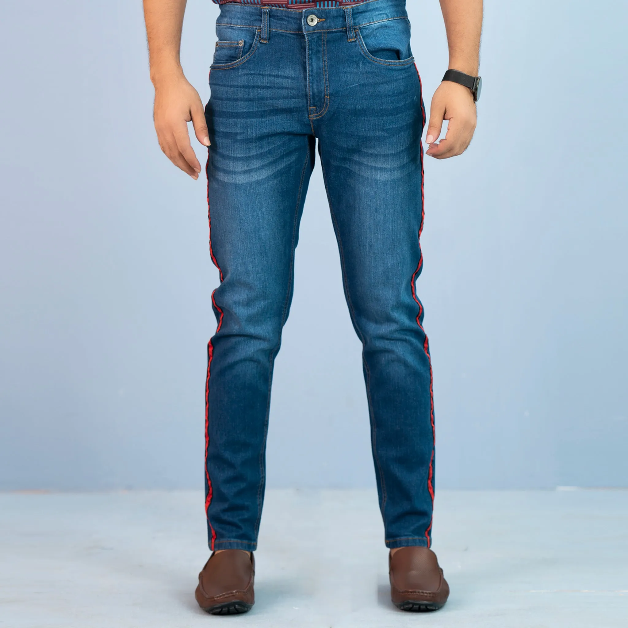 Mens Washed Denim Jeans