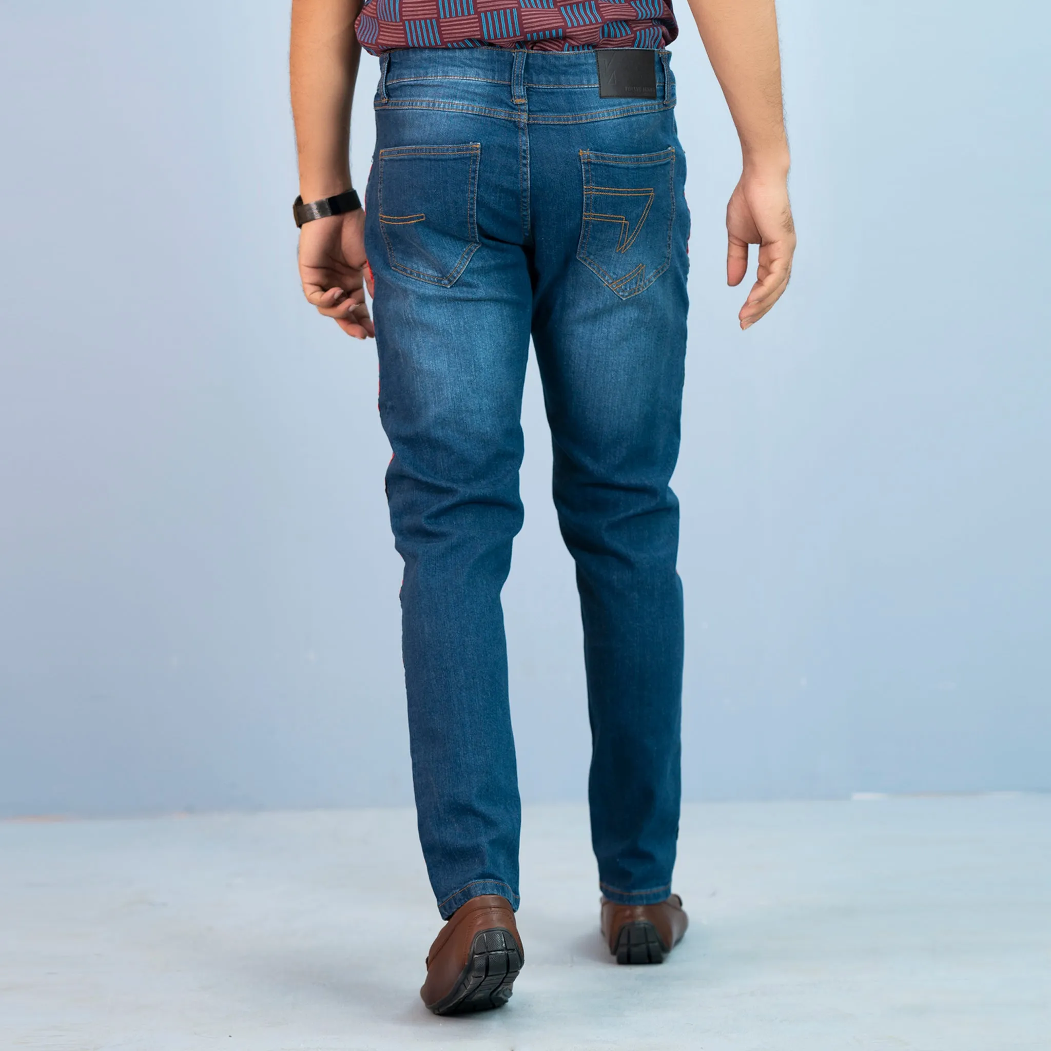 Mens Washed Denim Jeans