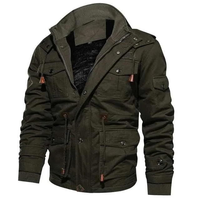 Men's Winter Fleece Jacket Coats Thick Warm Casual Parkas Military Jackets