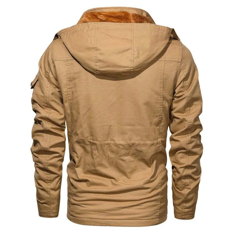 Men's Winter Fleece Jacket Coats Thick Warm Casual Parkas Military Jackets