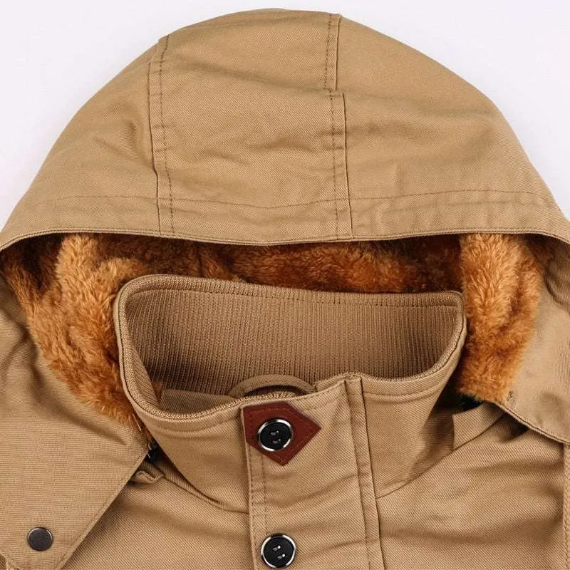 Men's Winter Fleece Jacket Coats Thick Warm Casual Parkas Military Jackets