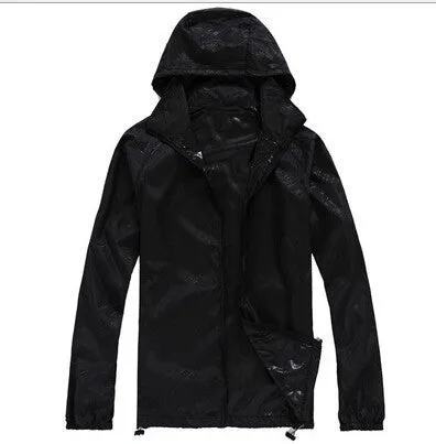 Men's Women's Casual Jacket Hooded Jackets Fashion Lovers Thin Windbreaker Zipper Coats