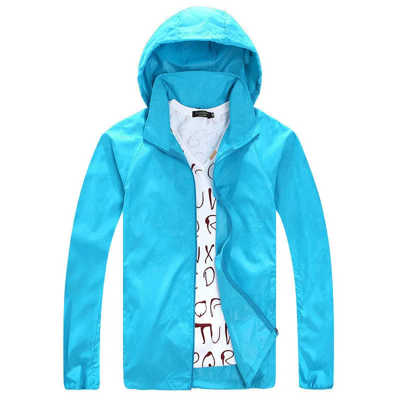 Men's Women's Casual Jacket Hooded Jackets Fashion Lovers Thin Windbreaker Zipper Coats