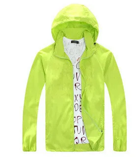 Men's Women's Casual Jacket Hooded Jackets Fashion Lovers Thin Windbreaker Zipper Coats