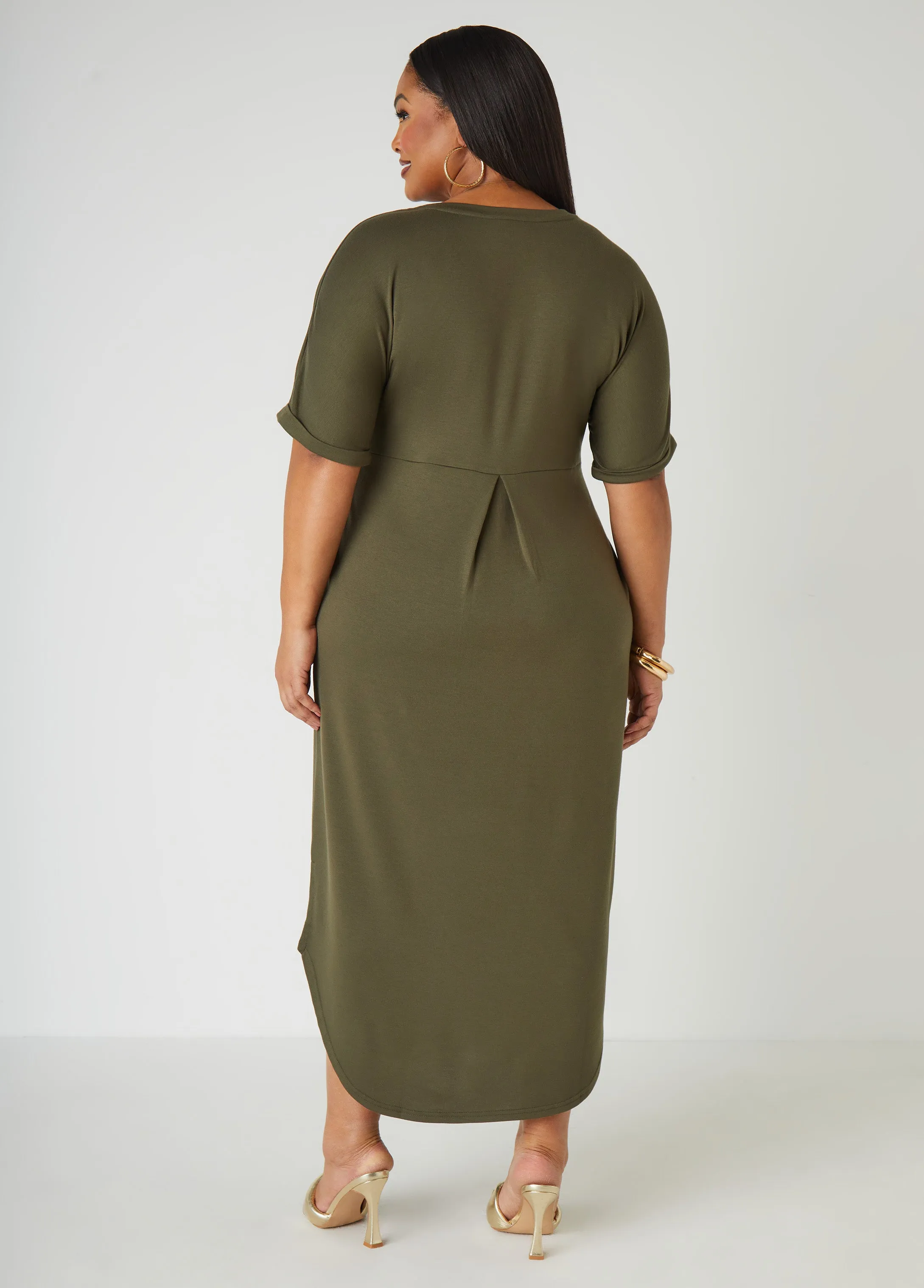 Metallic Graphic T Shirt Dress