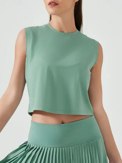 Millennia Round Neck Cropped Active Tank Size 4-12