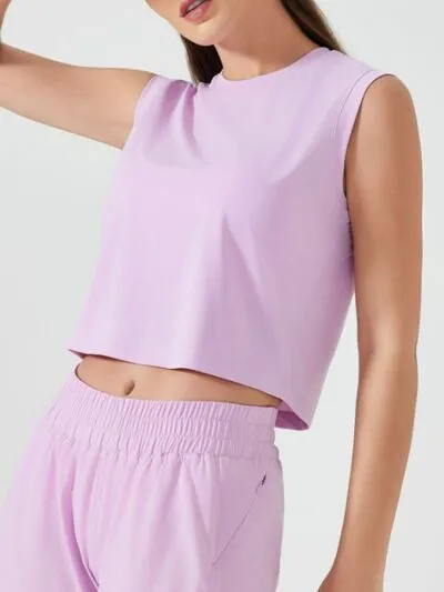 Millennia Round Neck Cropped Active Tank Size 4-12