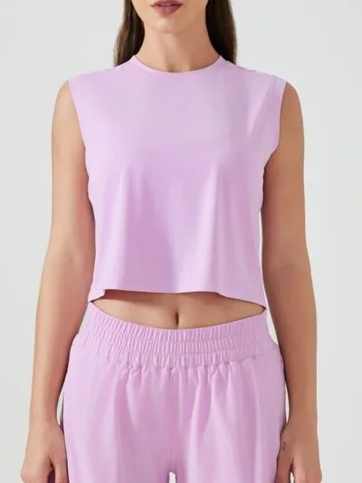 Millennia Round Neck Cropped Active Tank Size 4-12