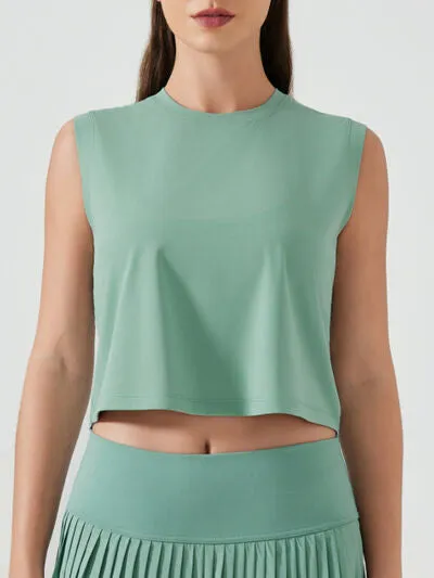 Millennia Round Neck Cropped Active Tank Size 4-12