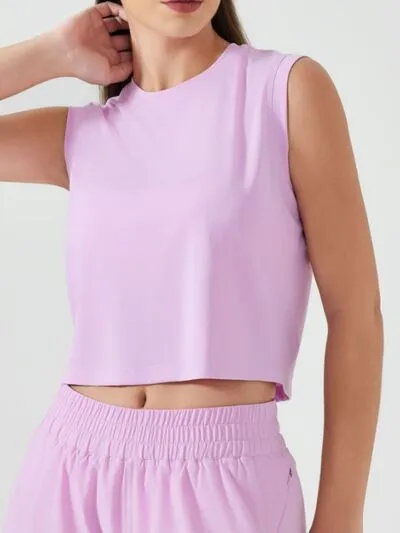 Millennia Round Neck Cropped Active Tank Size 4-12
