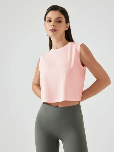 Millennia Round Neck Cropped Active Tank Size 4-12