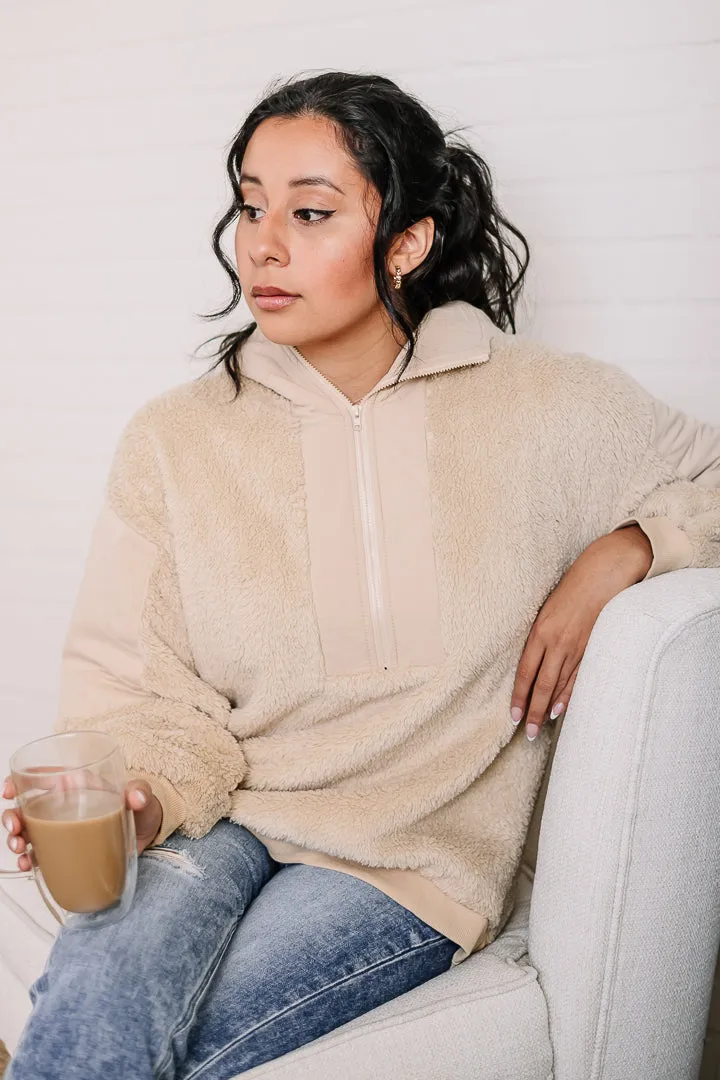 Minky Fleece 3/4 Zip Hoodie