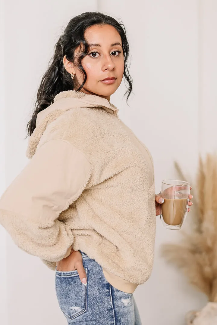 Minky Fleece 3/4 Zip Hoodie
