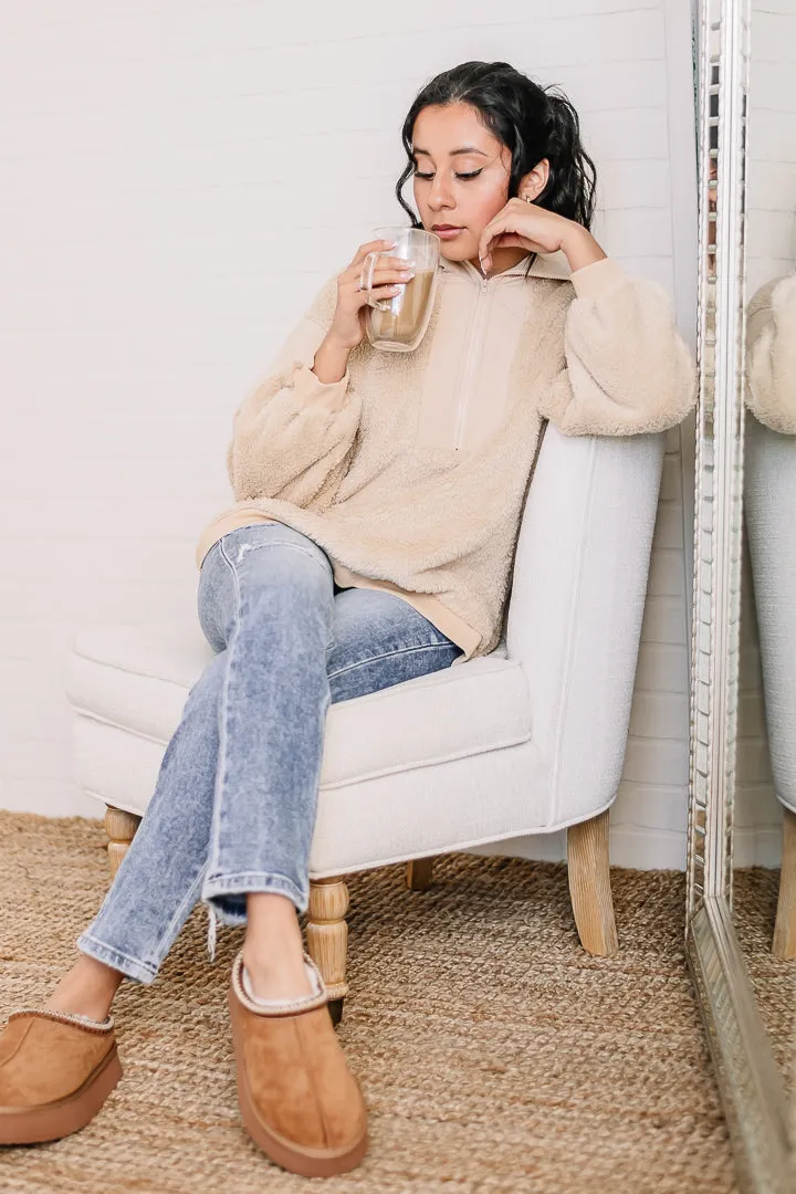 Minky Fleece 3/4 Zip Hoodie