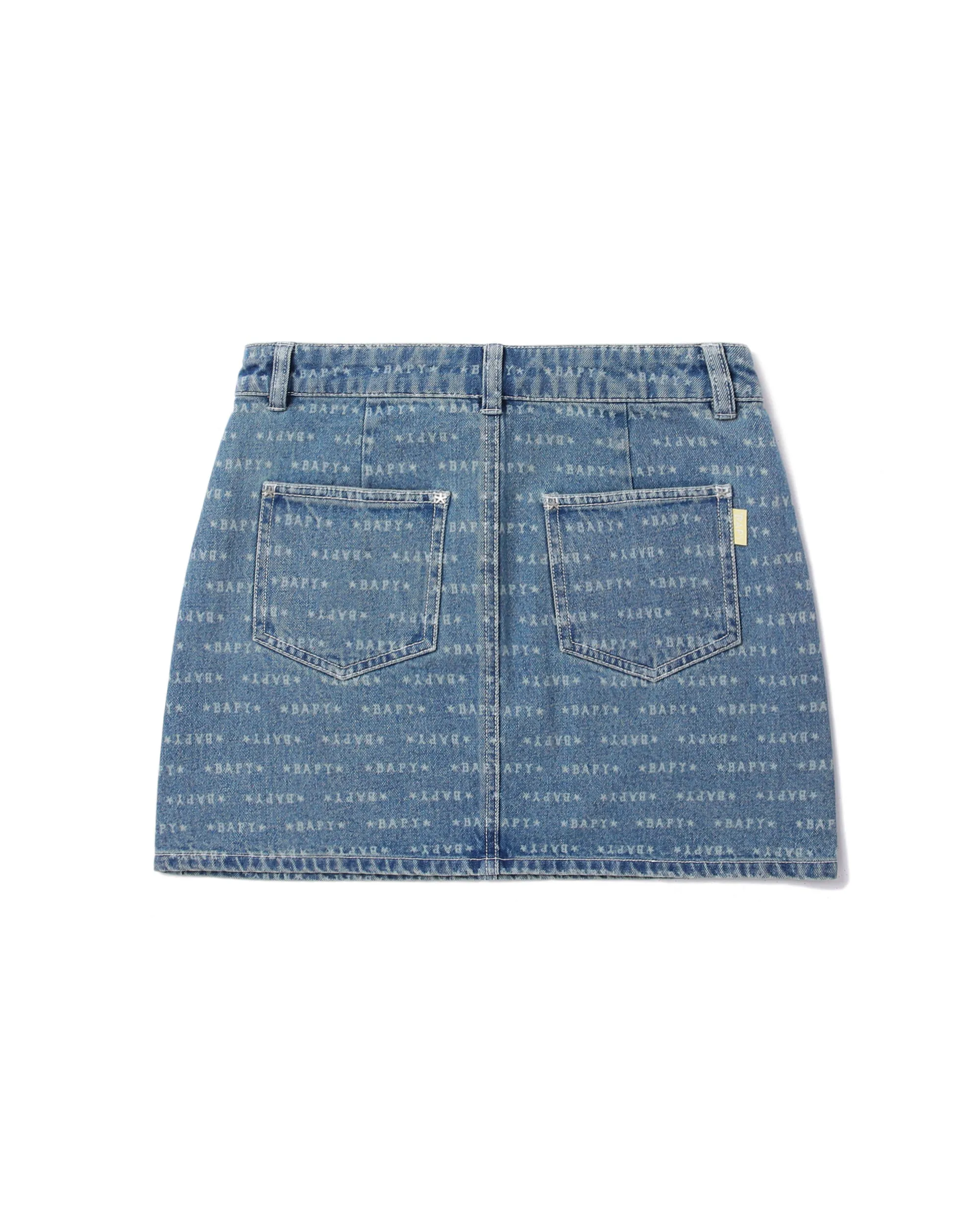 Monogram denim skirt