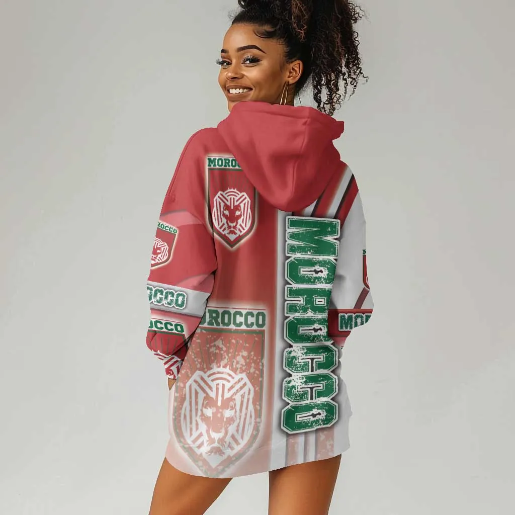 Morocco Soccer Hoodie Dress Atlas Lions Football - Road To Champion DT03