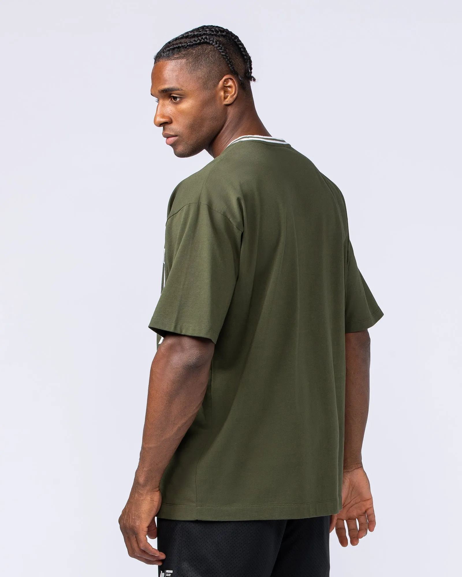 Muscle Nation | Sporting Club Oversized Tee - Dark Khaki