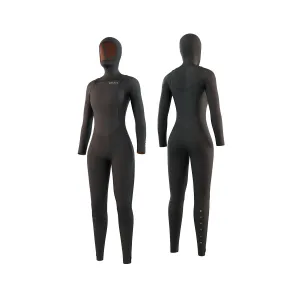 Mystic Women Gem 6/4/3 Hood Double Chest Zip Fullsuit Black