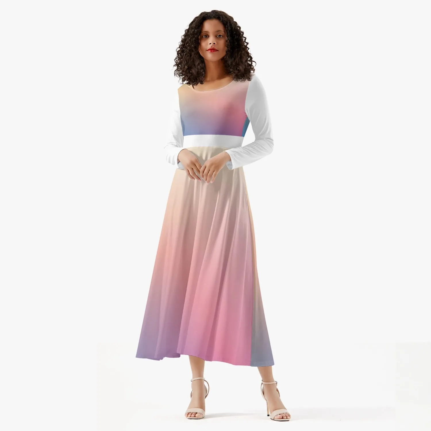 MyVybz Women's Aura One-piece Dress - White Sleeve