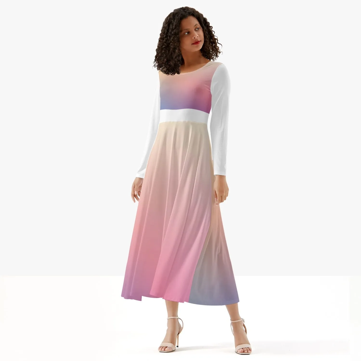 MyVybz Women's Aura One-piece Dress - White Sleeve