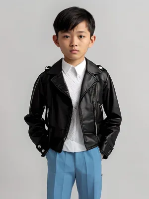 Napoleonic Luxe Kids Leather Jacket