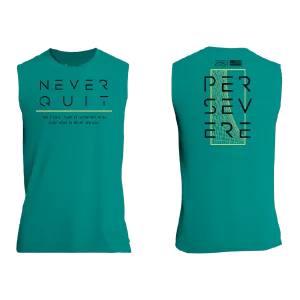 Never Quit Muscle Tank - Heather Aqua