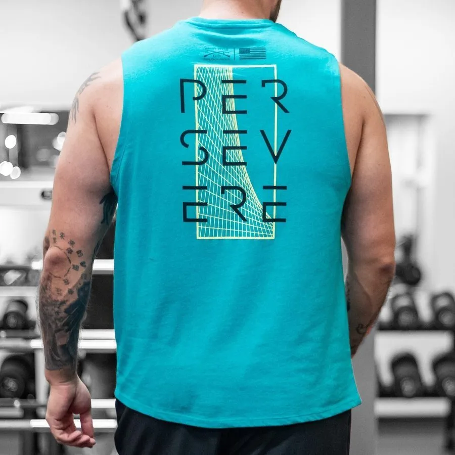 Never Quit Muscle Tank - Heather Aqua