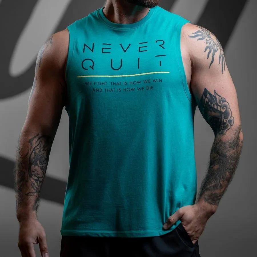 Never Quit Muscle Tank - Heather Aqua