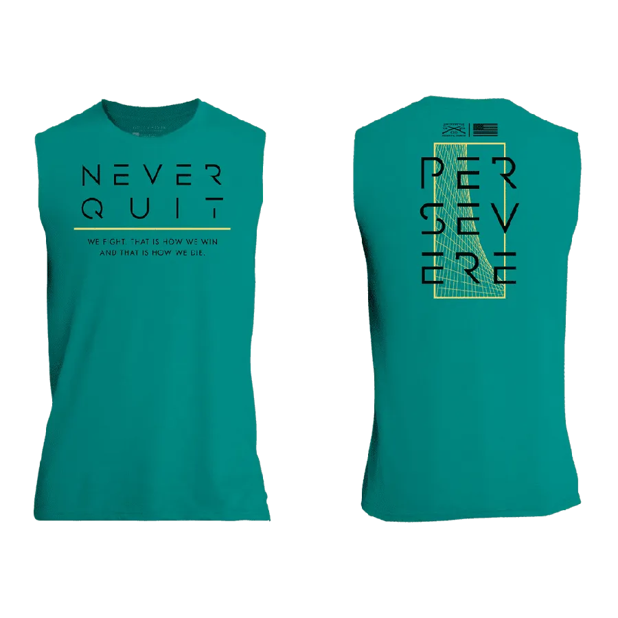 Never Quit Muscle Tank - Heather Aqua