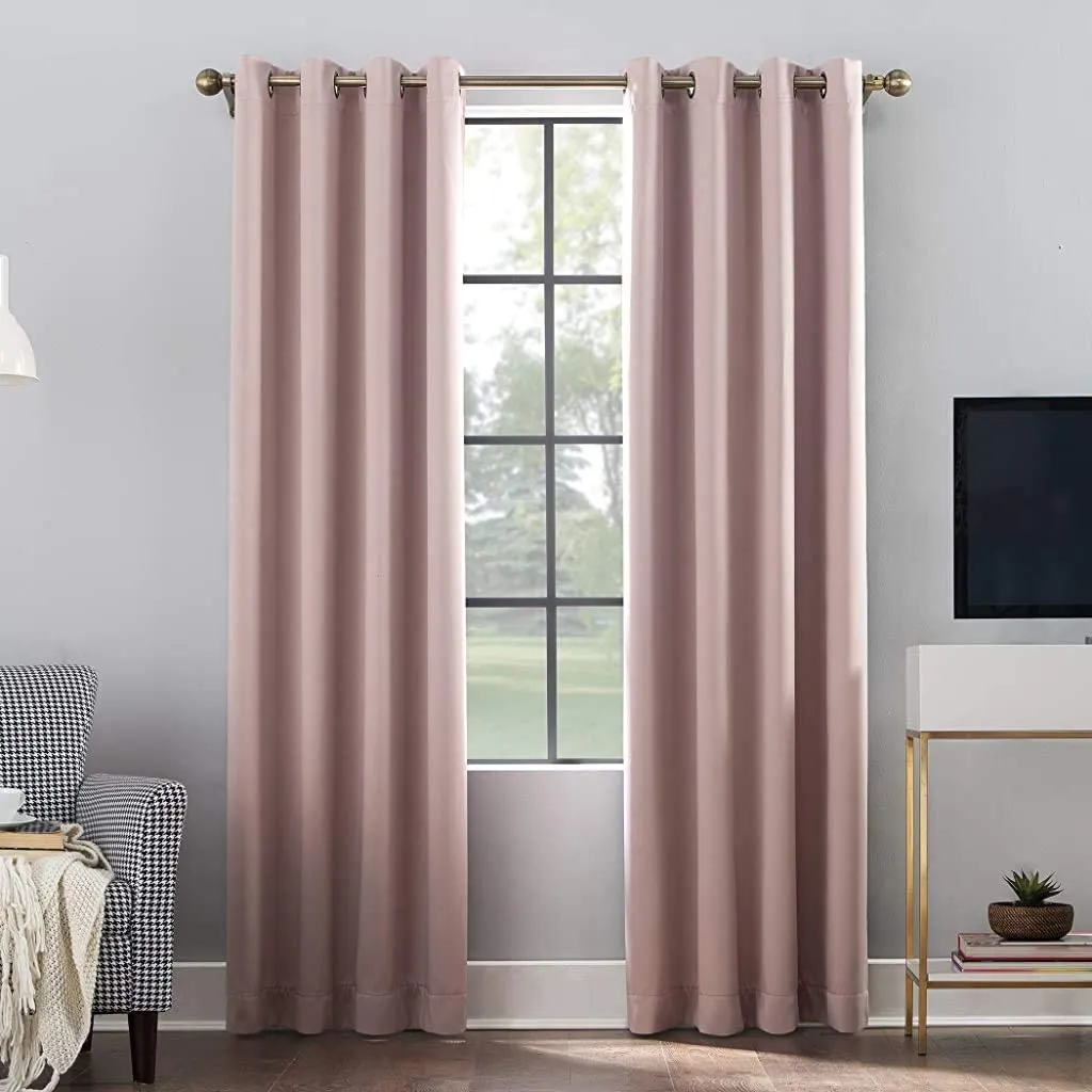 New in package! Sun Zero Oslo Theater Grade Extreme 100% Blackout Grommet Curtain Panels, 52" X 84", Blush! Retails $80 