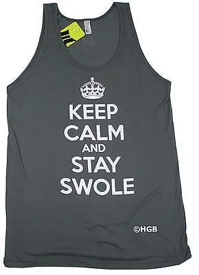 NEW Mens Tank Top Bodybuilding Clothing Muscle Club Apparel Keep Calm Stay Swole