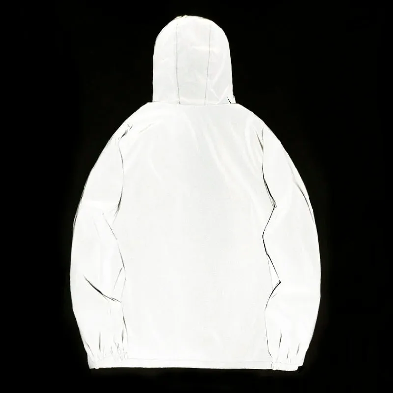 New Night Reflective Double Fabric Windbreaker Hooded Jacket