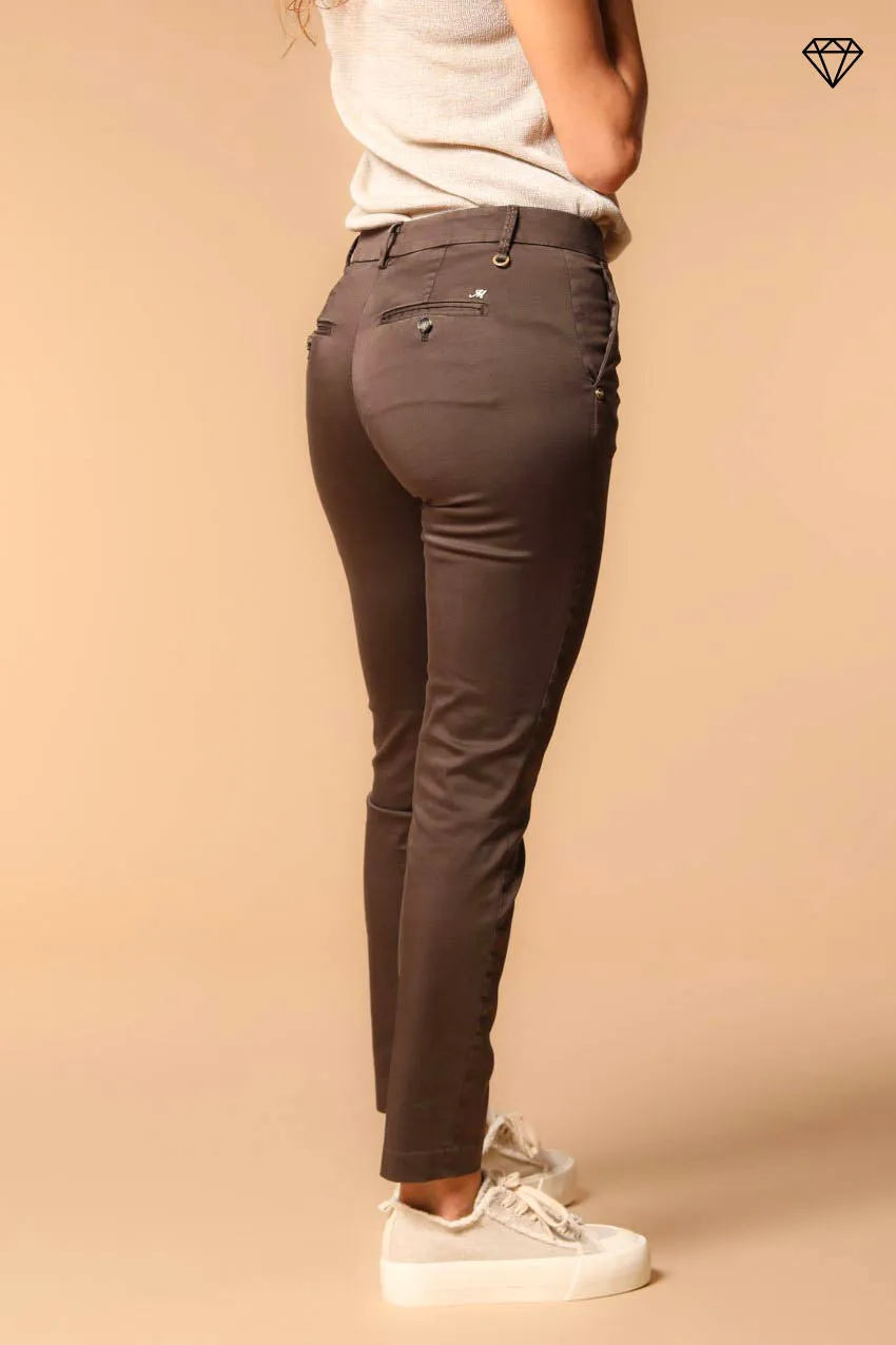 New York Slim women's chino trousers in stretch satin slim fit ①