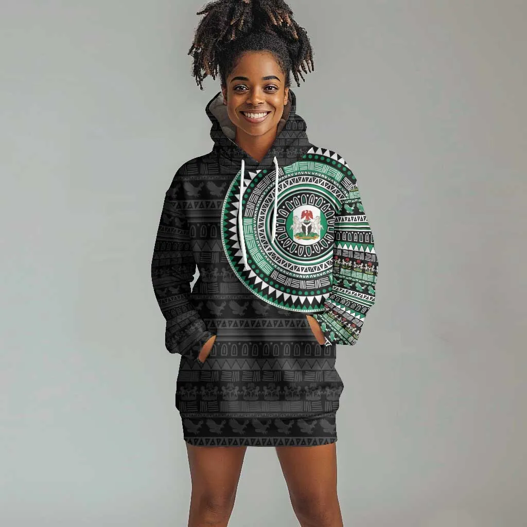 Nigeria African Tribal Pattern Hoodie Dress Chest Arm Tattoo LT15