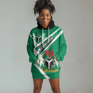 Nigeria Coat Of Arms Sporty Style Hoodie Dress LT15