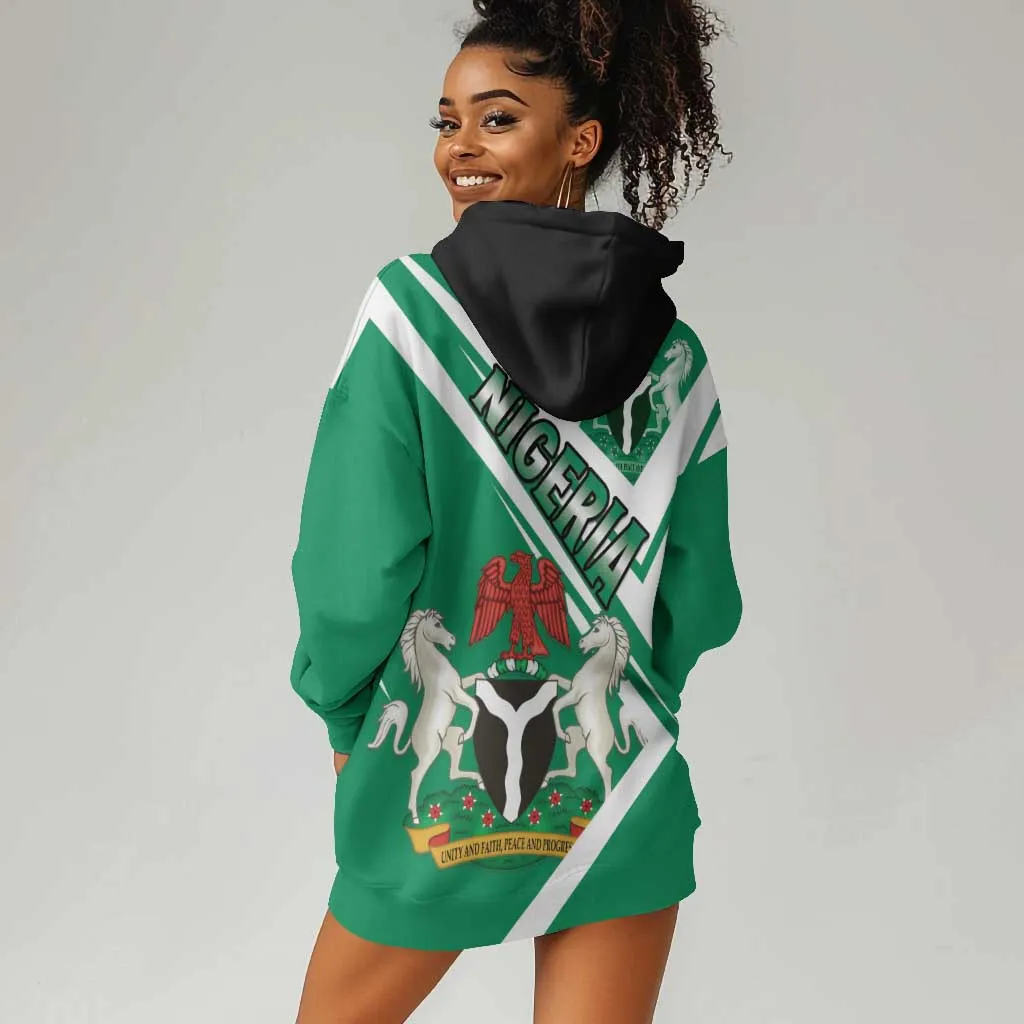 Nigeria Coat Of Arms Sporty Style Hoodie Dress LT15
