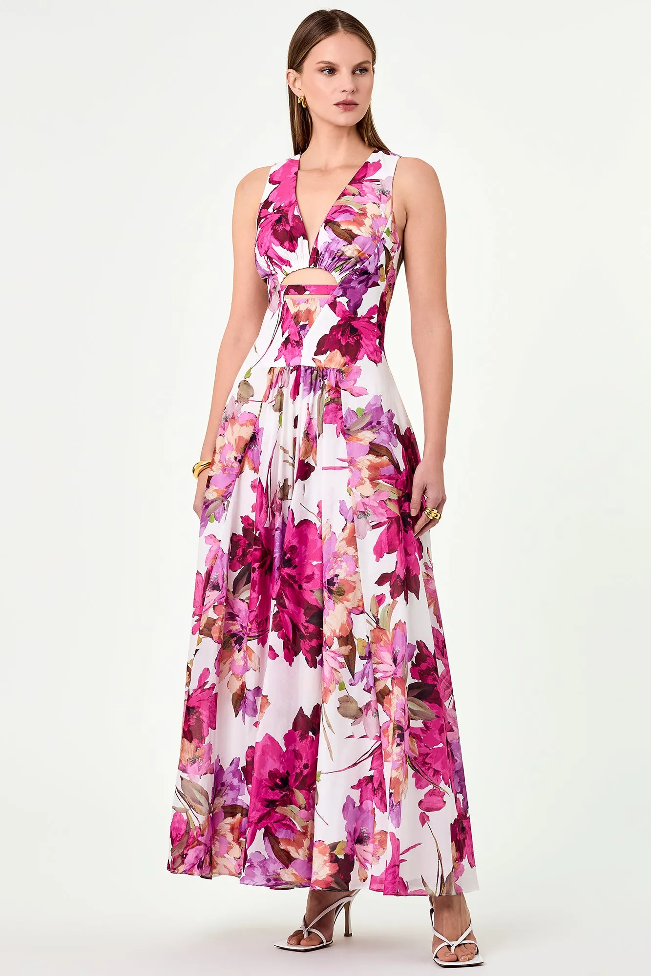Noemi Dress - Ria Floral Ivory