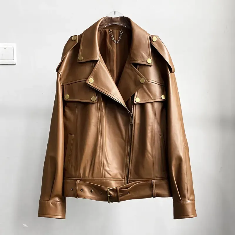 Noir Leather Biker Jacket
