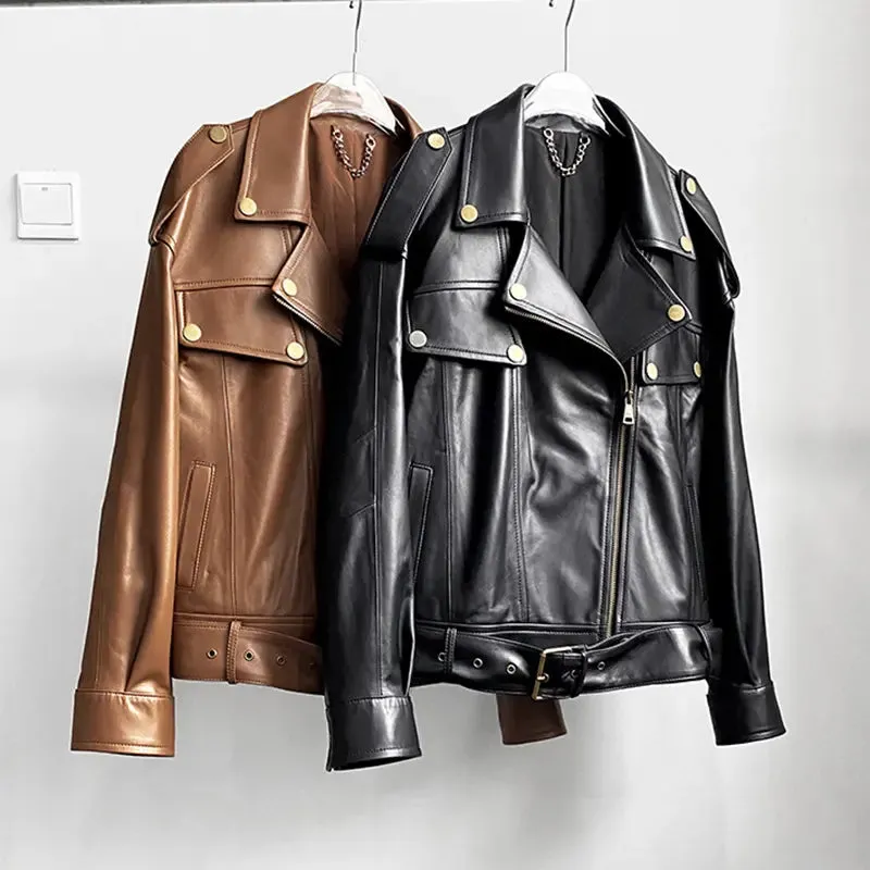 Noir Leather Biker Jacket